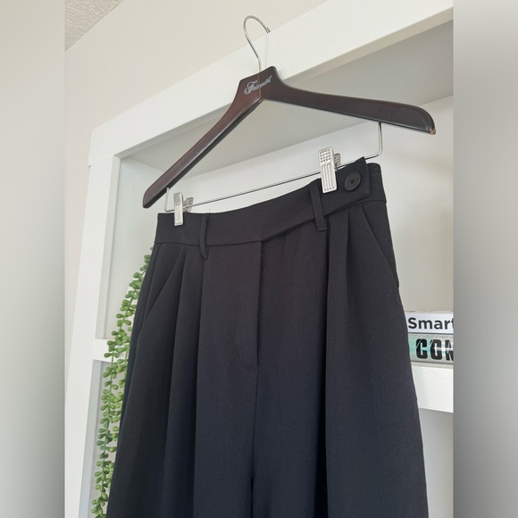 Oak + Fort Black Dress Wide Legged Trouser Pants - Picture 2 of 4